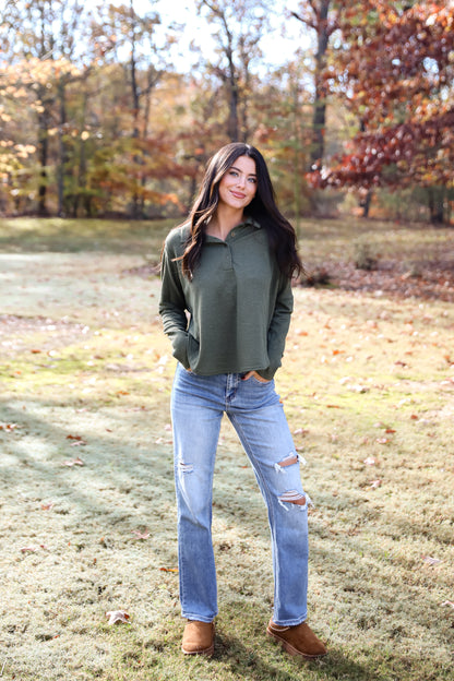 Ella Olive Collared Top