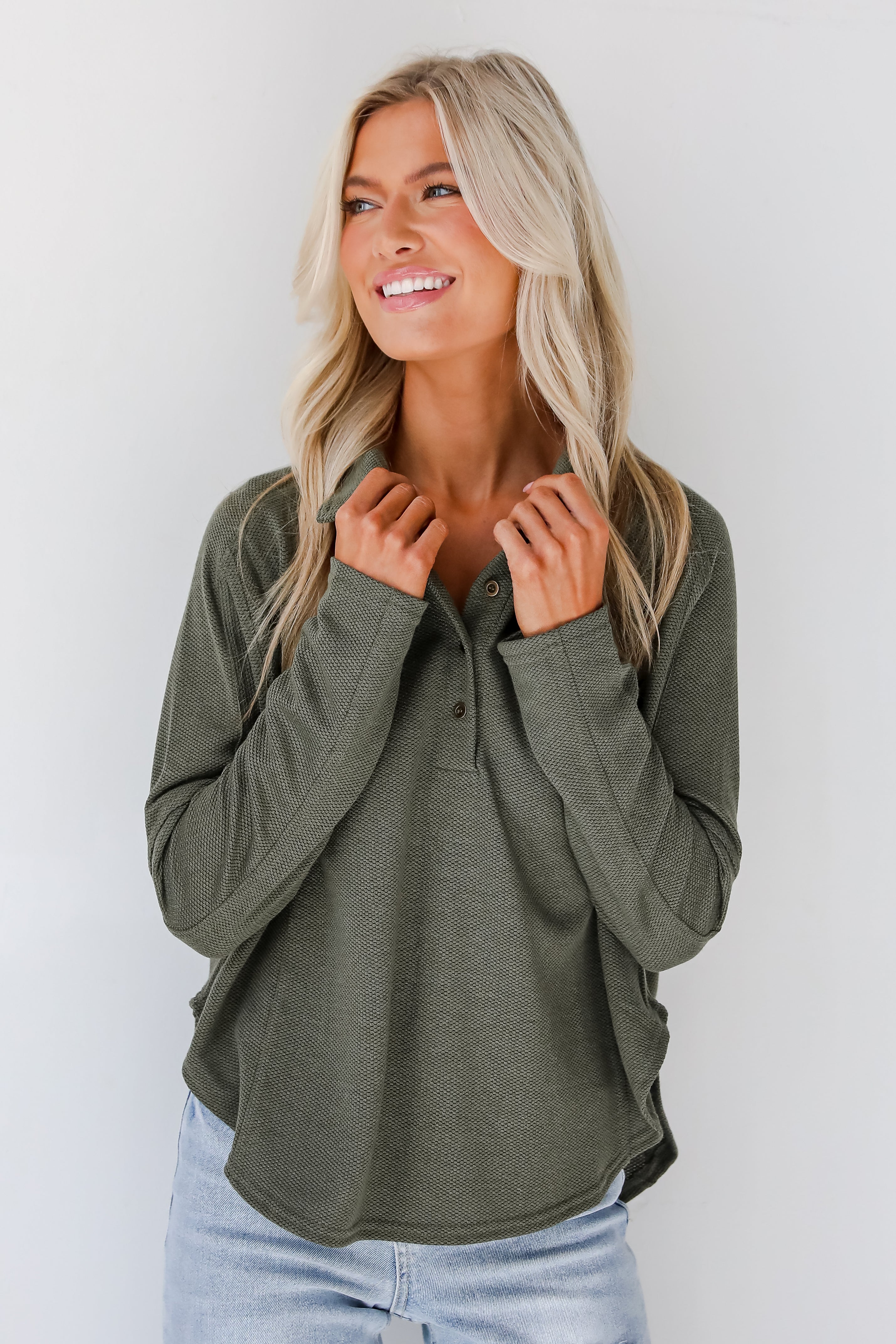 Ella Olive Collared Top