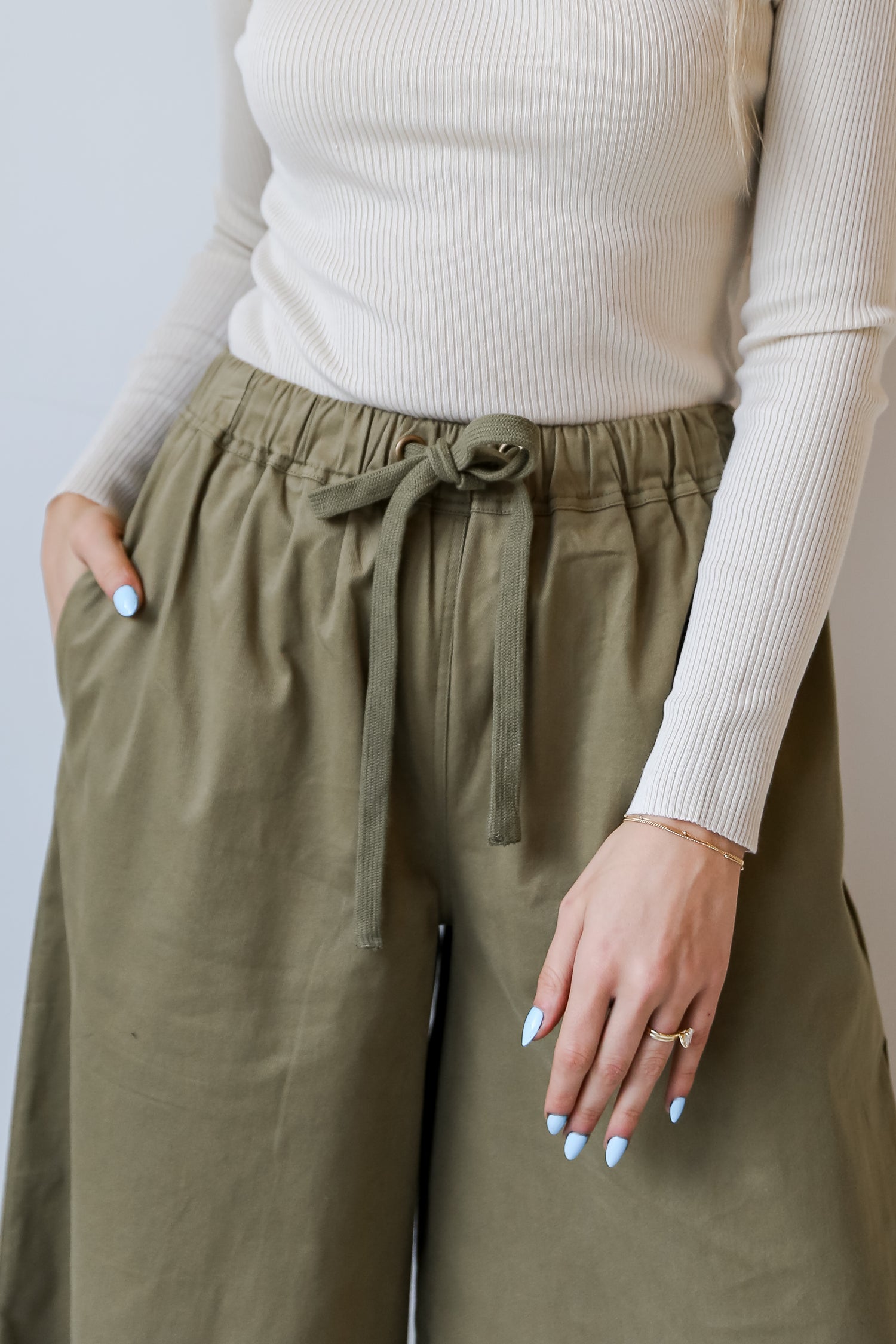 high waisted Olive Wide Leg Pants