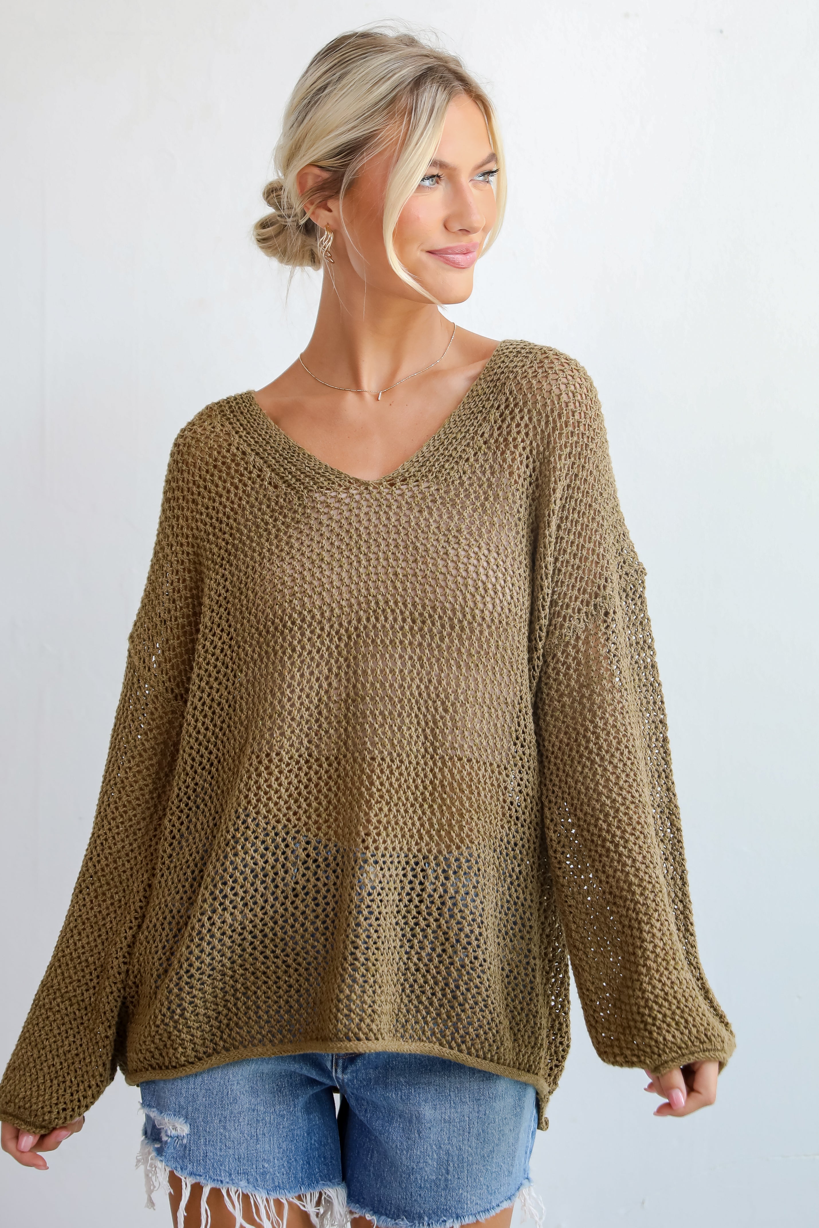 Relaxed Attitude Open Knit Sweater