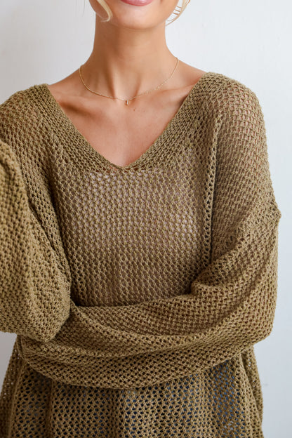 Relaxed Attitude Open Knit Sweater