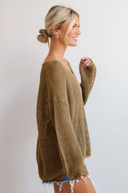 Relaxed Attitude Open Knit Sweater