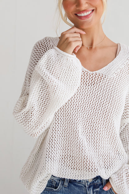 Relaxed Attitude Open Knit Sweater