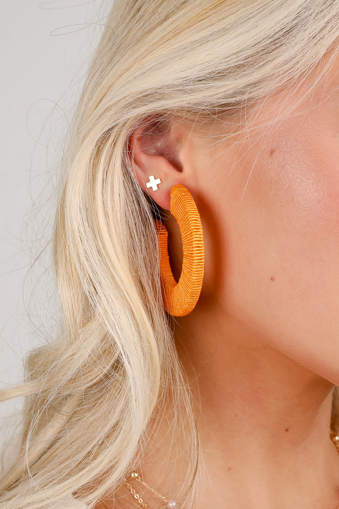 Alicia Orange Hoop Earrings