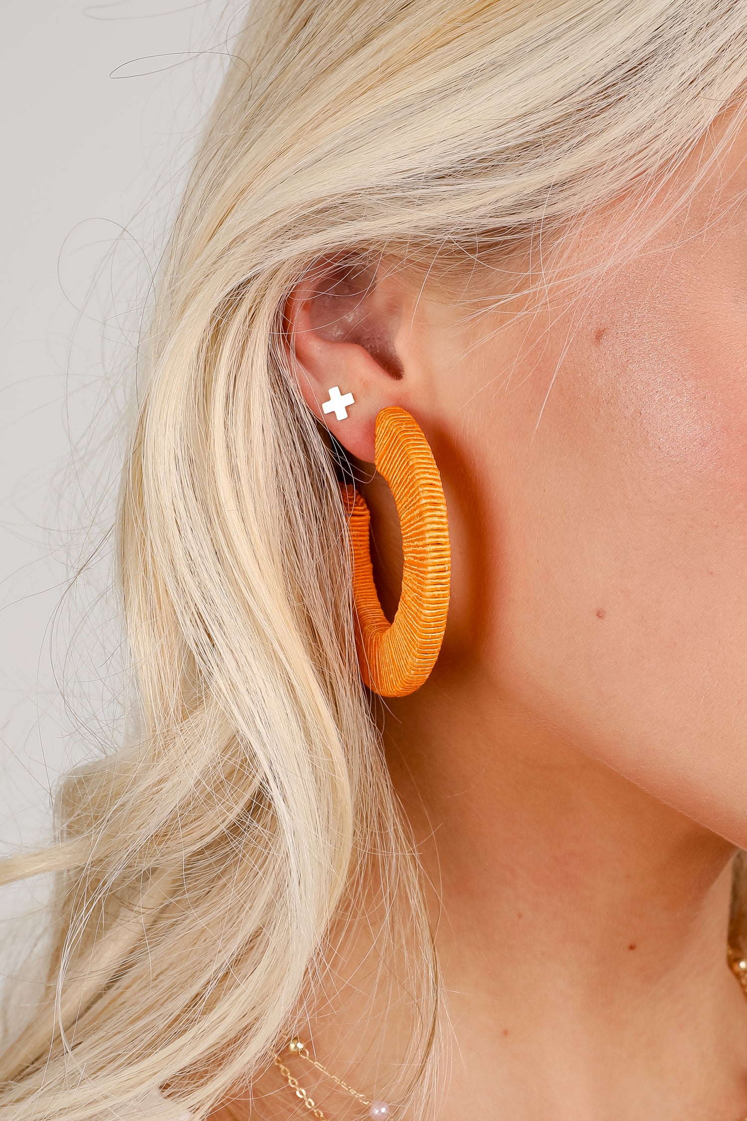 Alicia Orange Hoop Earrings