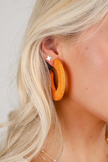 Alicia Orange Hoop Earrings