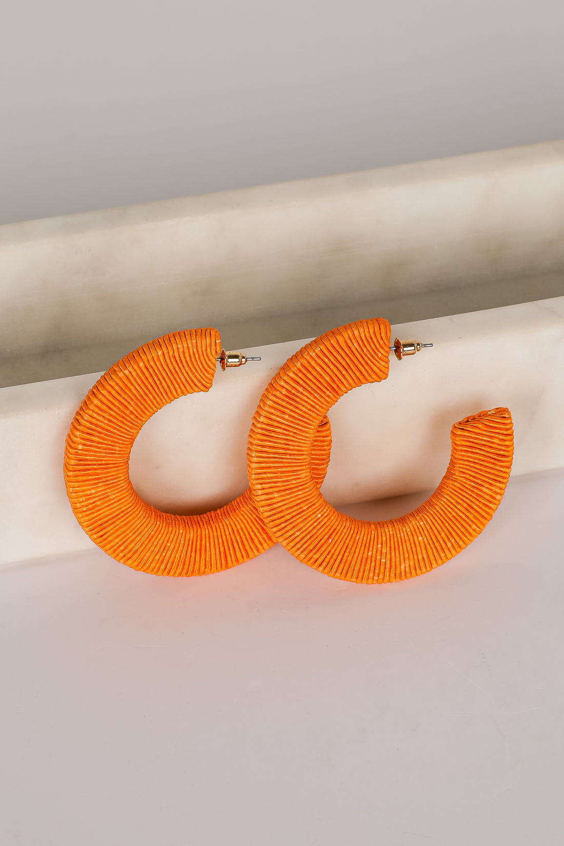 Alicia Orange Hoop Earrings