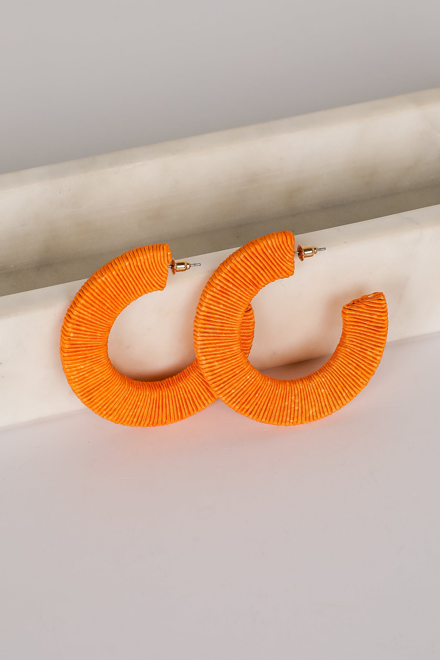 Alicia Orange Hoop Earrings