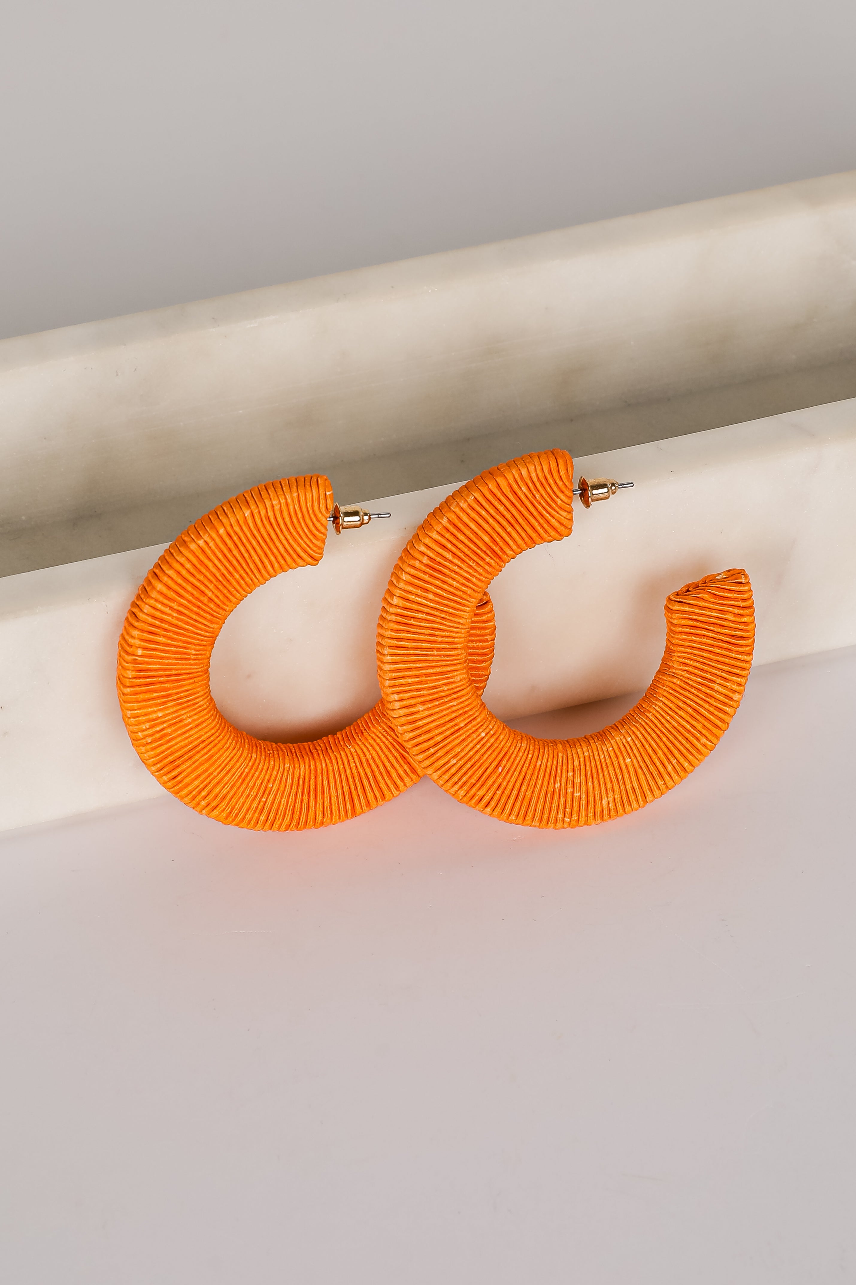 Alicia Orange Hoop Earrings