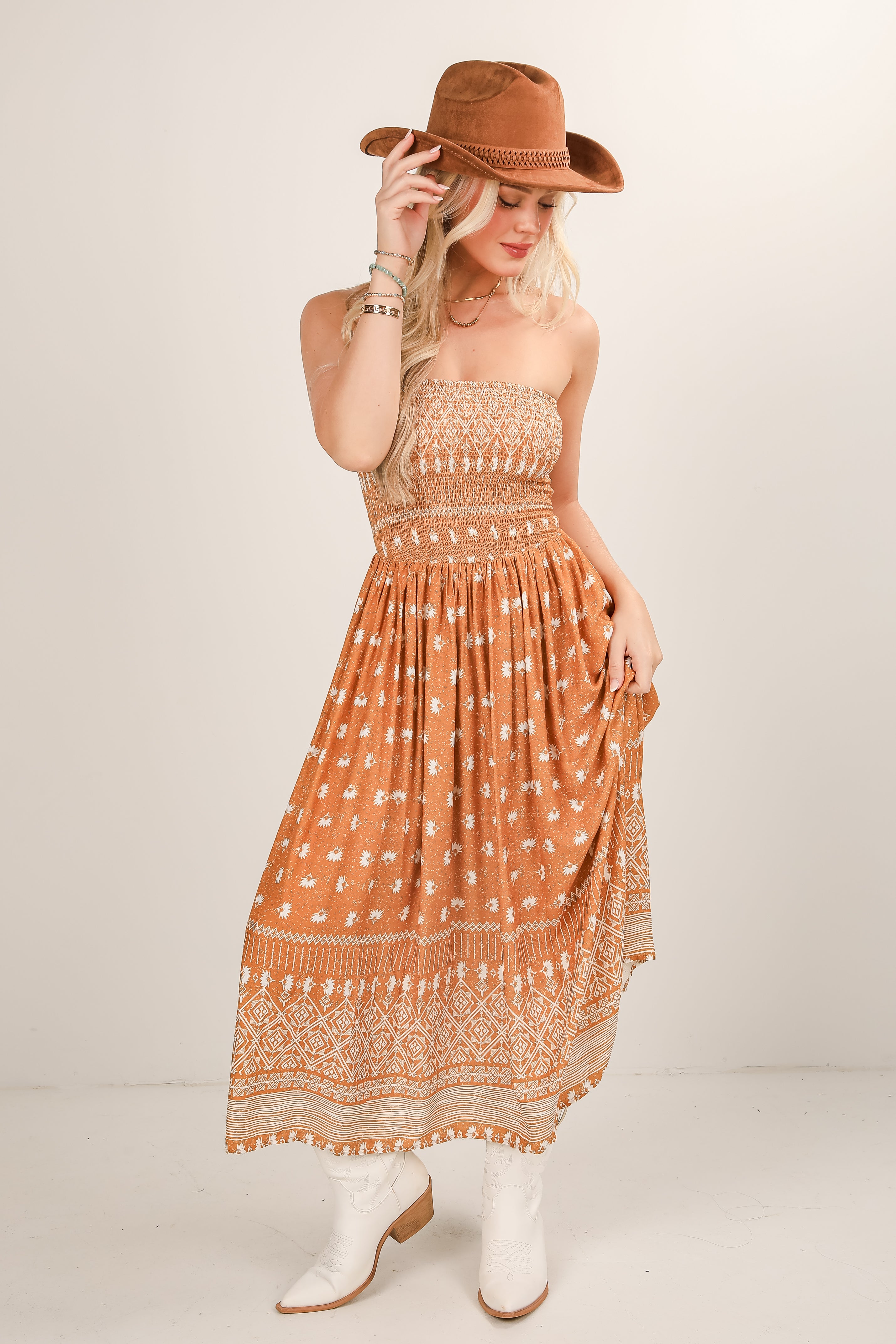 FINAL SALE - Saltwater Essential Strapless Smocked Midi Dress