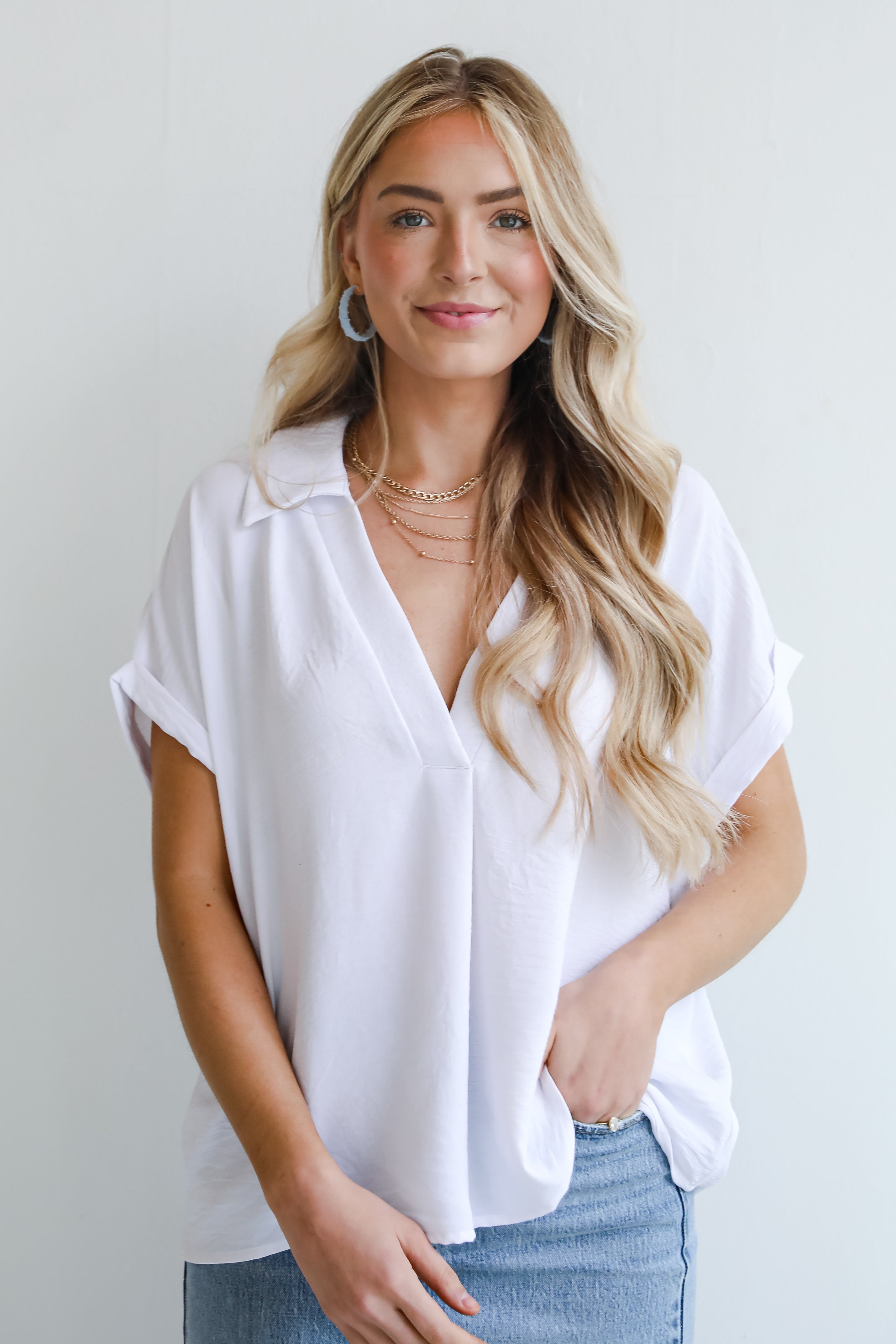 white collared Blouse