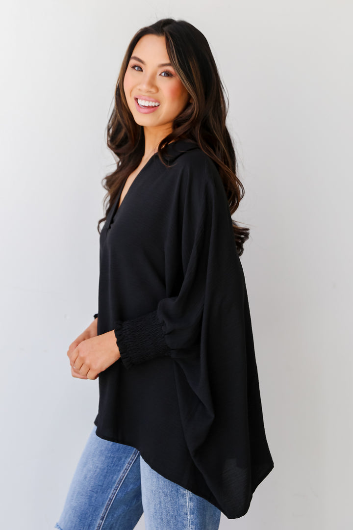 womens black blouses