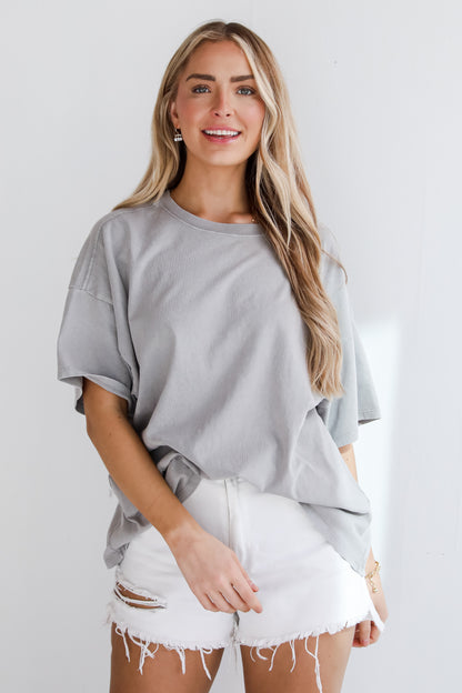 basic grey tee