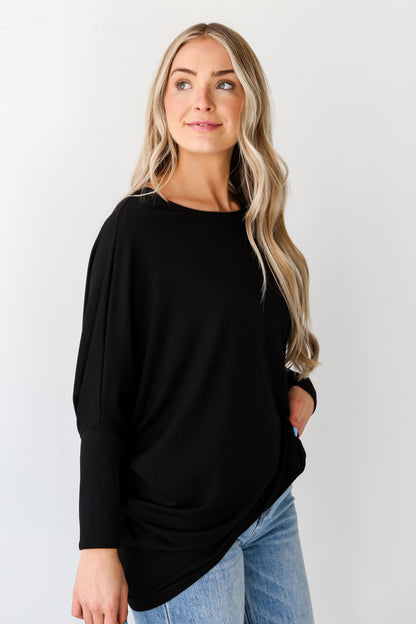 casual black tops