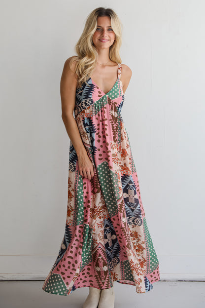 Unbelievably Divine Cream Patchwork Maxi Dress