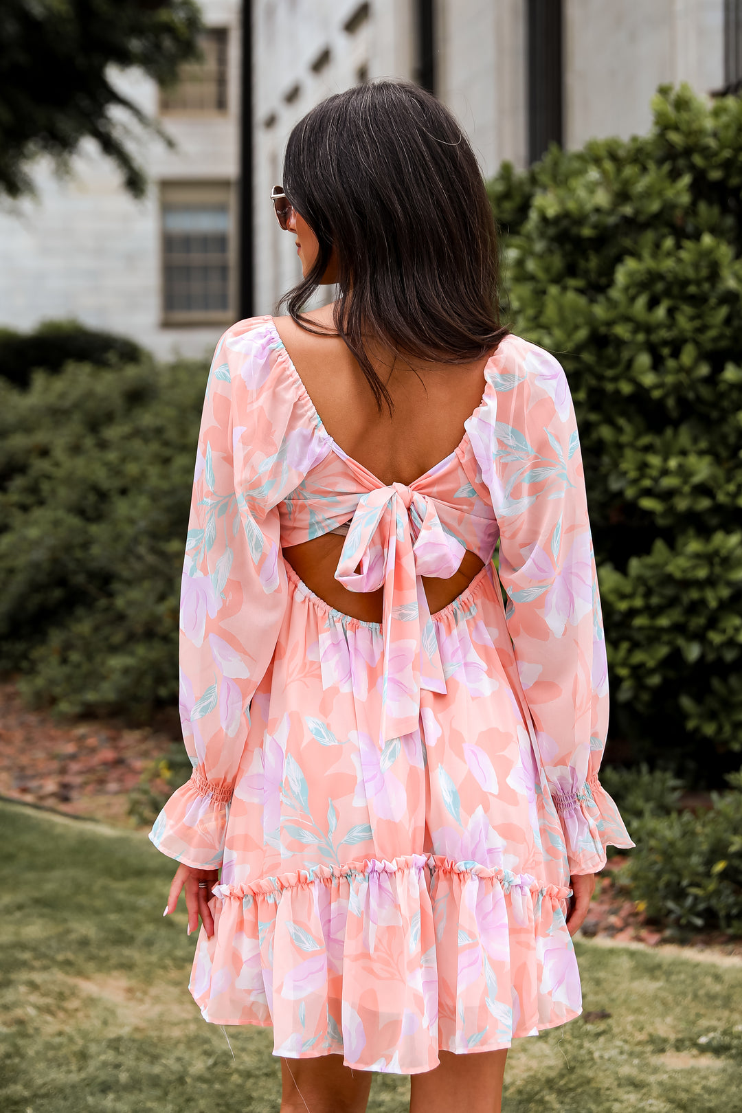 Bold Tendencies Peach Floral Mini Dress