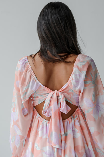 Bold Tendencies Peach Floral Mini Dress