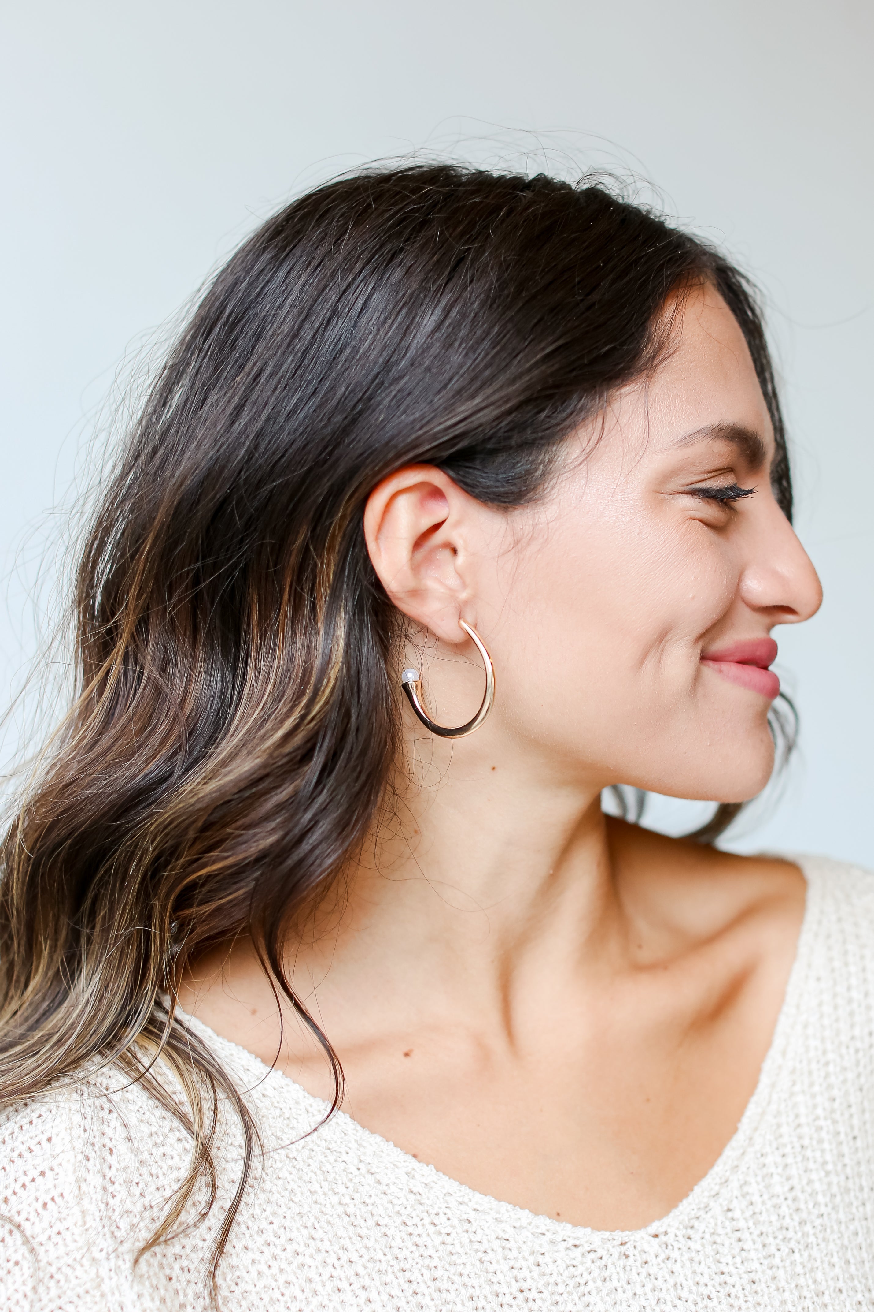 Gold Hoop Earrings close up