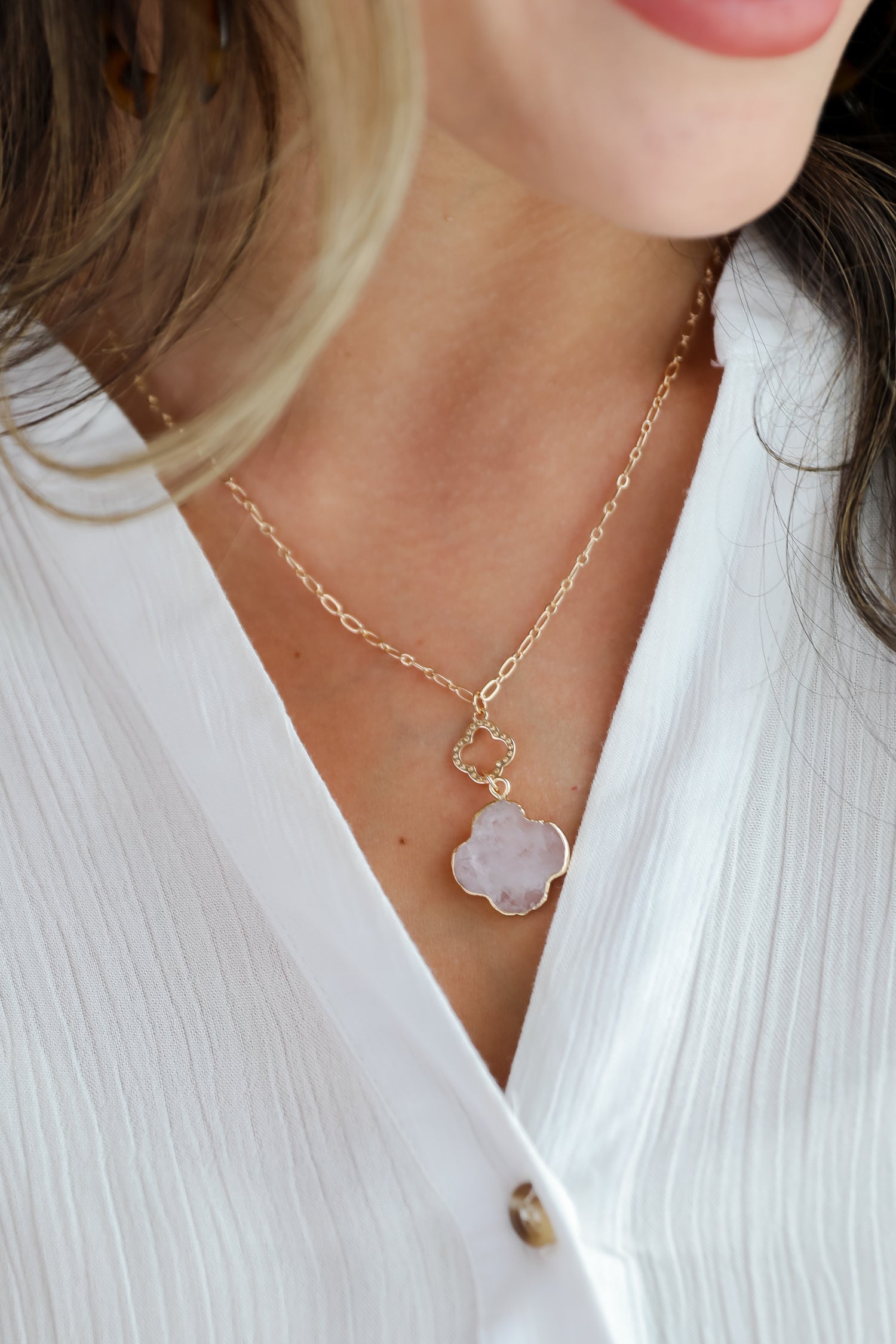 Sarah Gemstone Charm Necklace