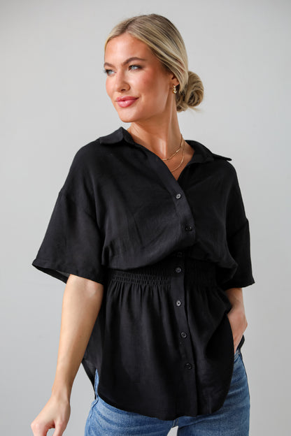 cute black Peplum Blouse