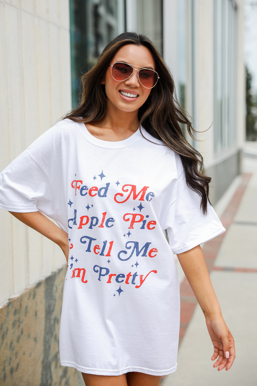White Feed Me Apple Pie & Tell Me I'm Pretty Graphic Tee