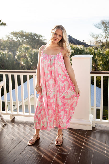 Pink Mirage Abstract Print Maxi Dress