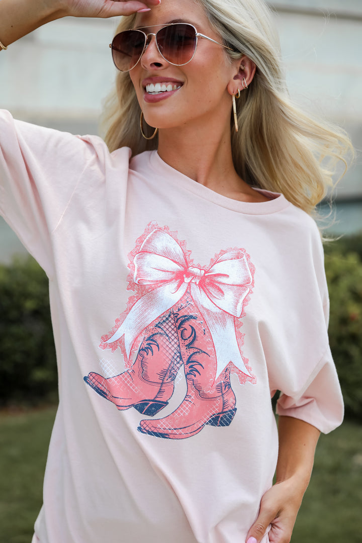 Boots & Bows Blush Graphic Tee