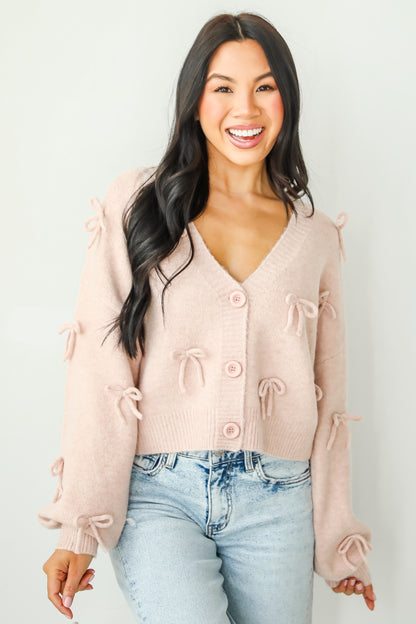 Darling Coziness Bow Sweater Cardigan