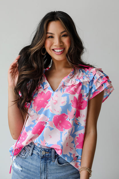 Exceedingly Adorable Pink Floral Blouse