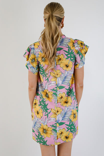 Up To Fate Pink Floral Mini Dress