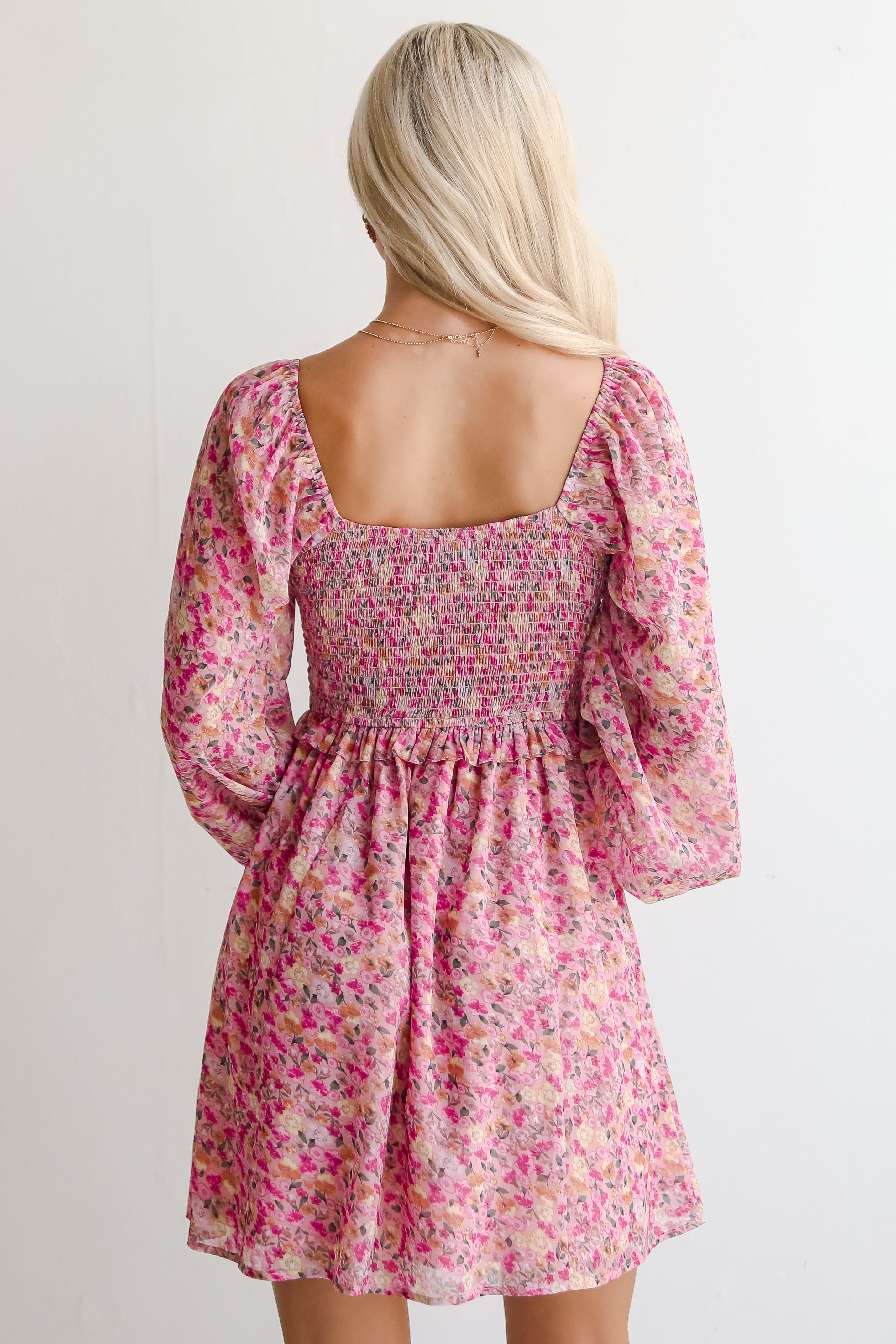 Posh Option Blush Floral Mini Dress