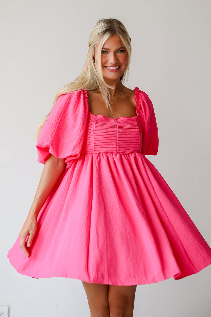 Unlimited Sweetness Pink Babydoll Mini Dress