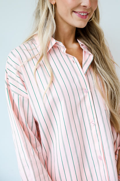 pink button up