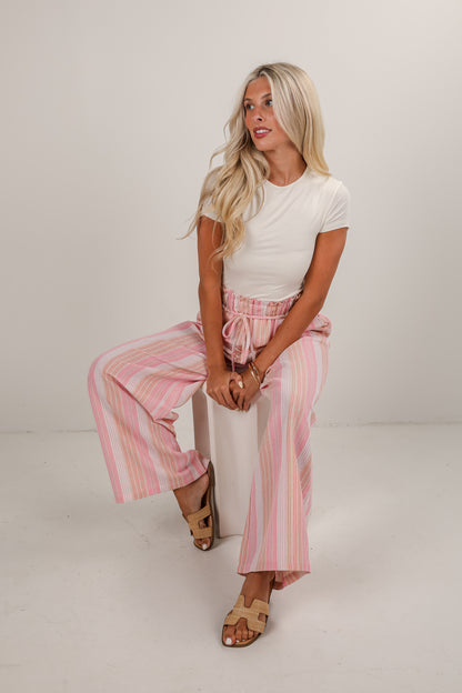 Own The Look Pink Striped Pants
