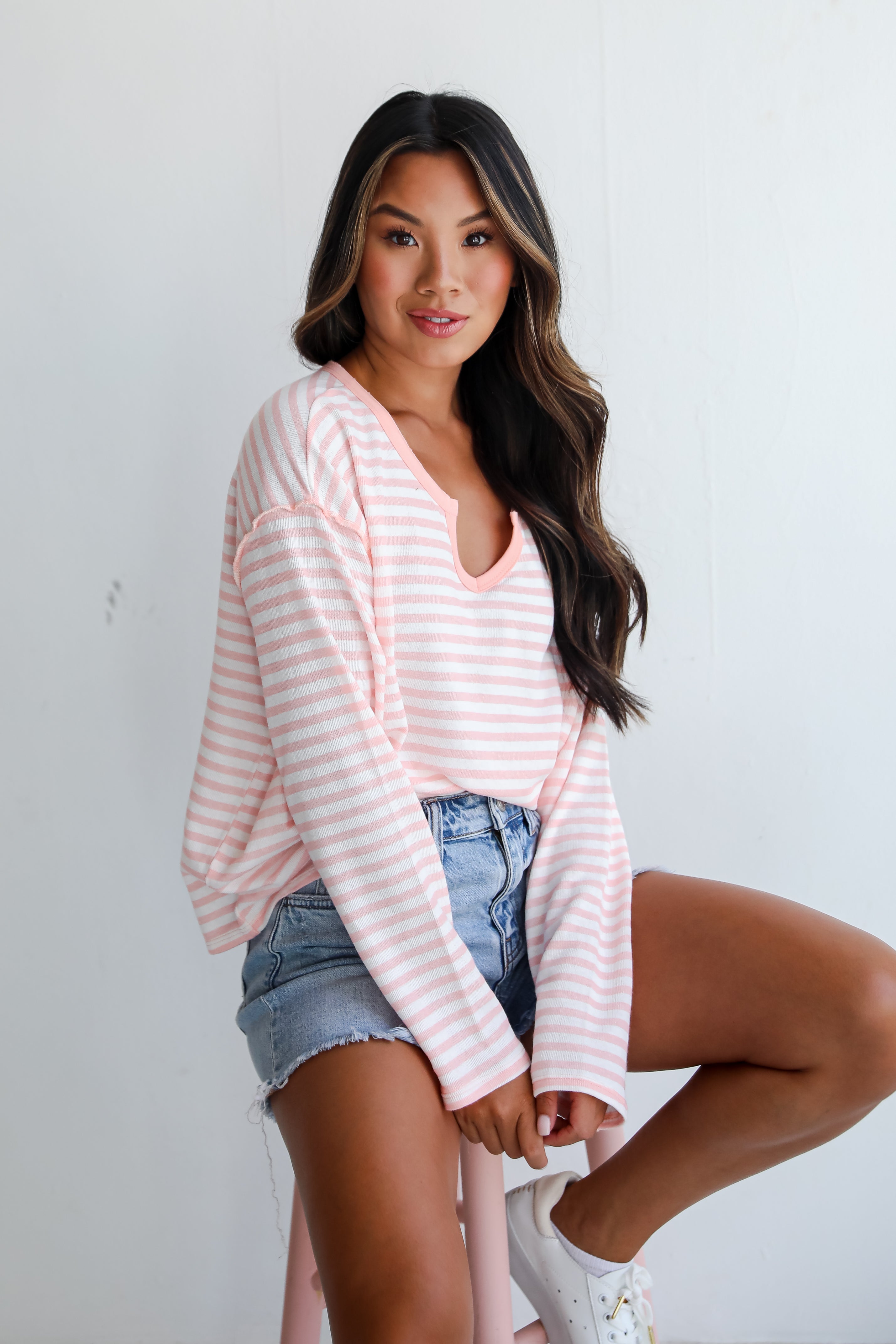 Everleigh Pink Striped Top