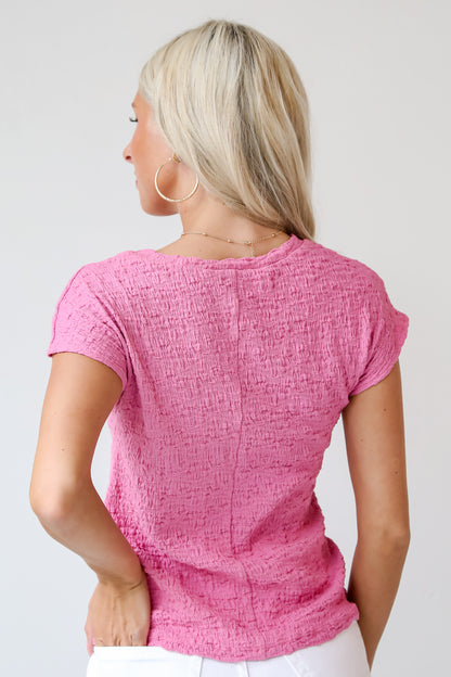 FINAL SALE - Macie Pink Textured Top - DU DEAL