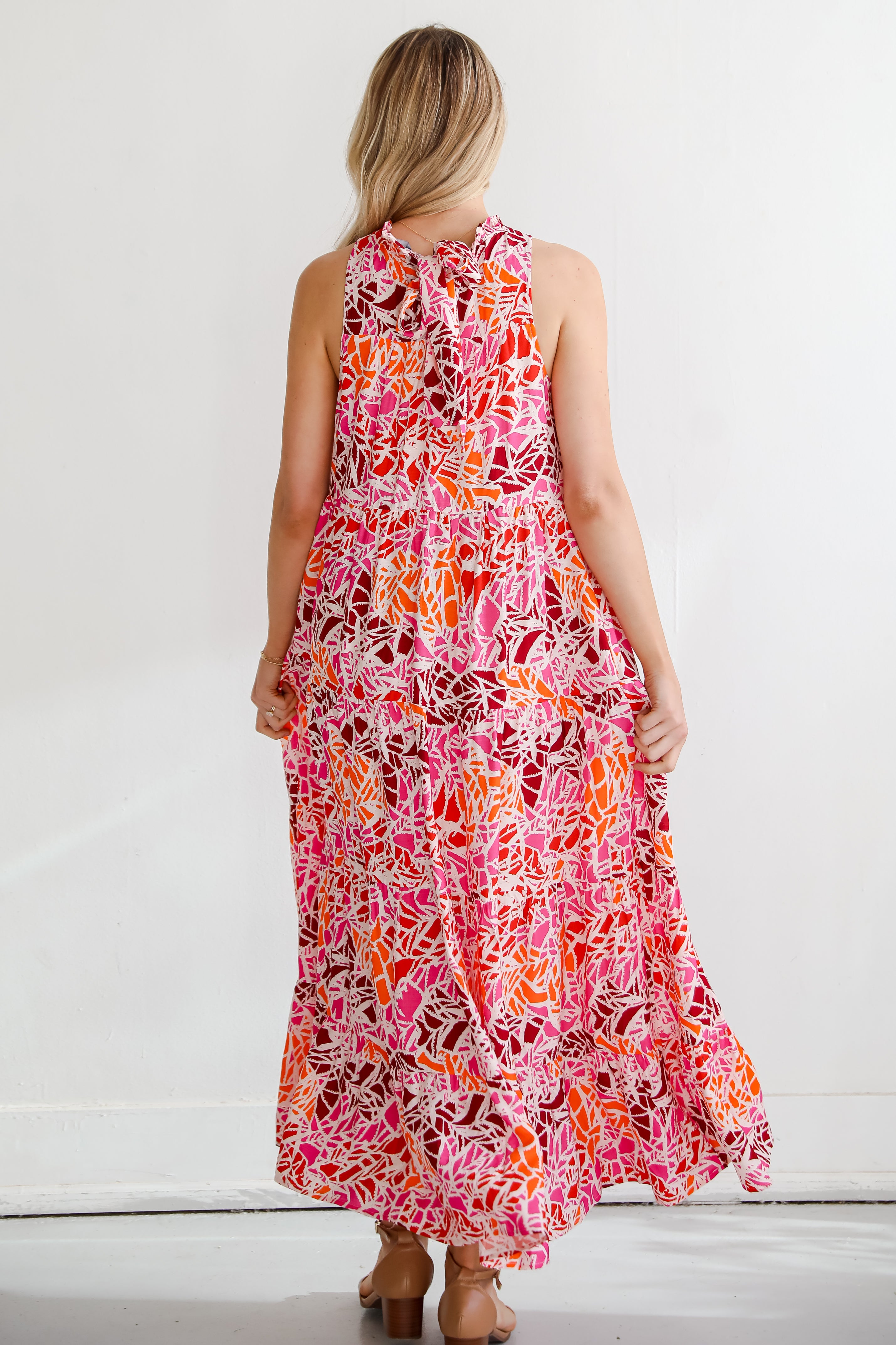 cute Pink Tiered Maxi Dress