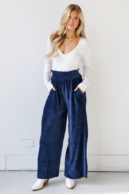 FINAL SALE - Flawless Behavior Velvet Plisse Pants - DU DEAL