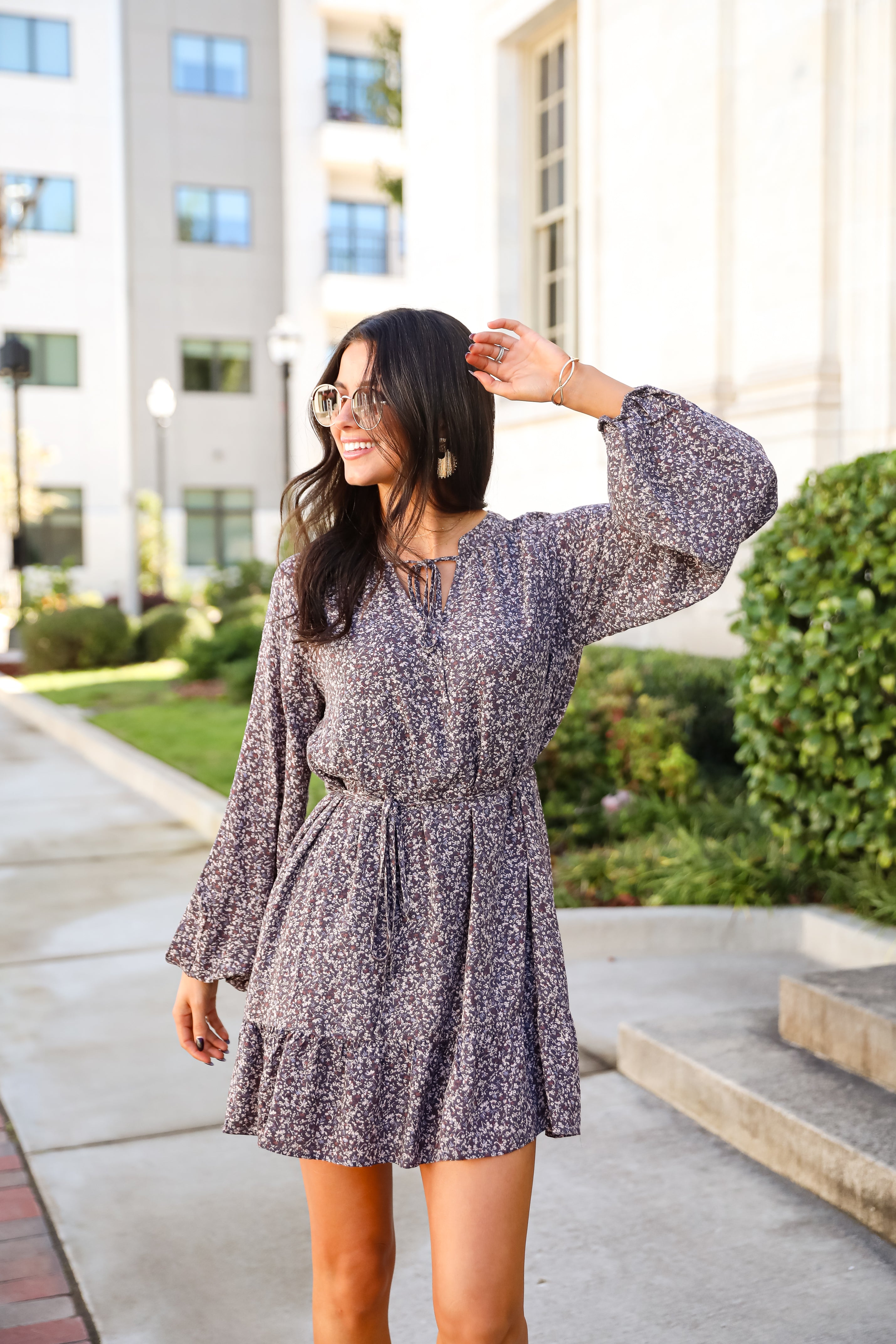 Iconic Beauty Plum Floral Mini Dress