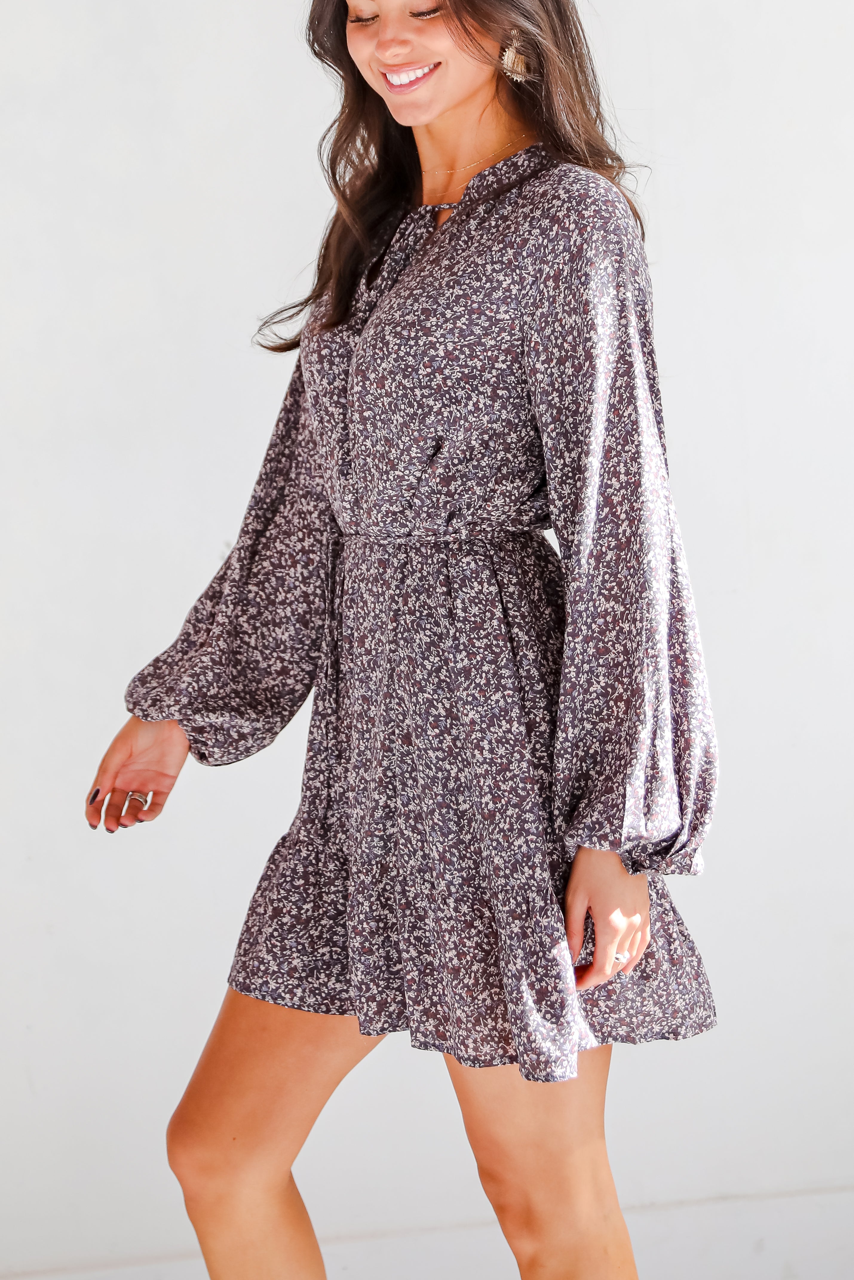 Iconic Beauty Plum Floral Mini Dress