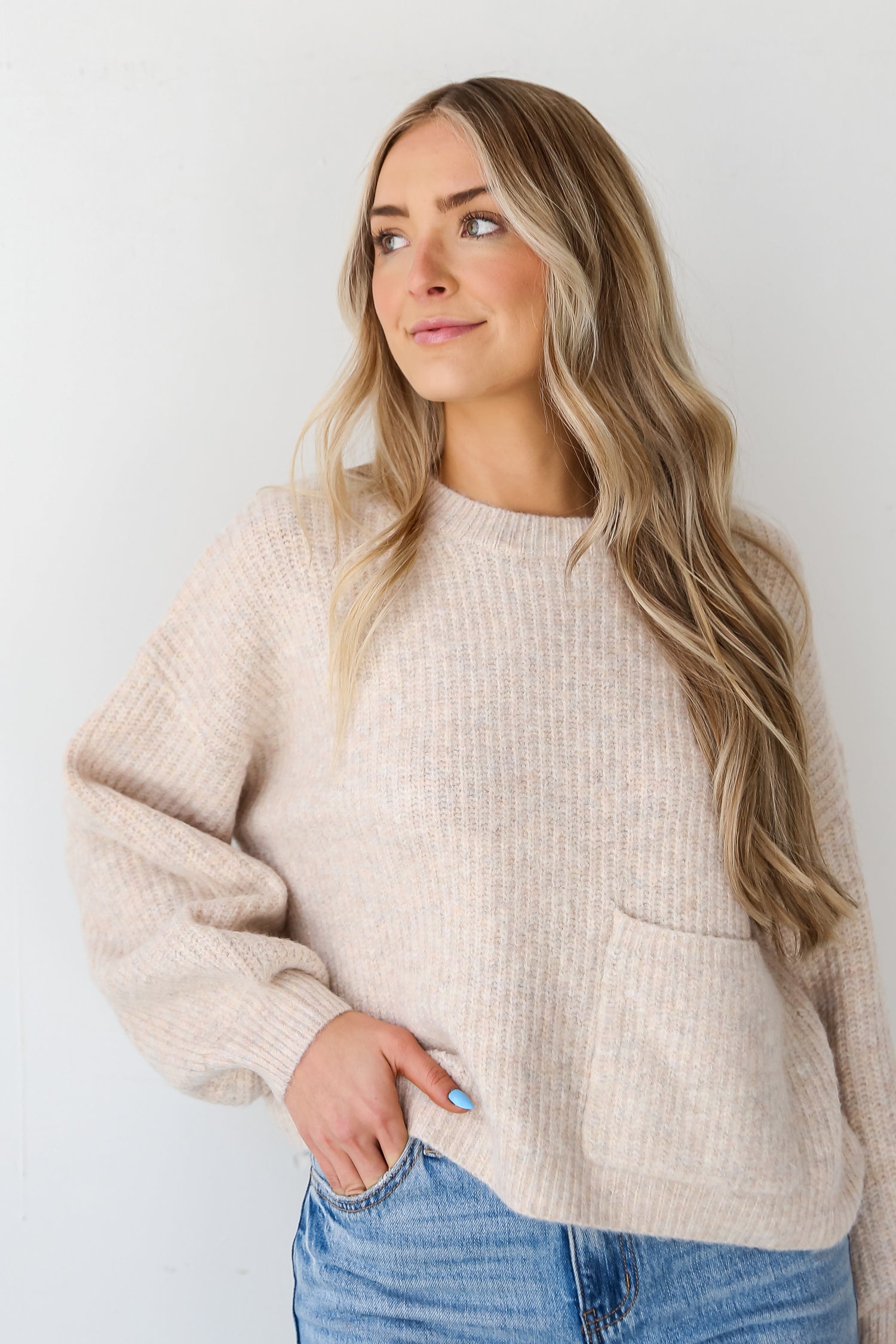 oatmeal Pocket Sweater