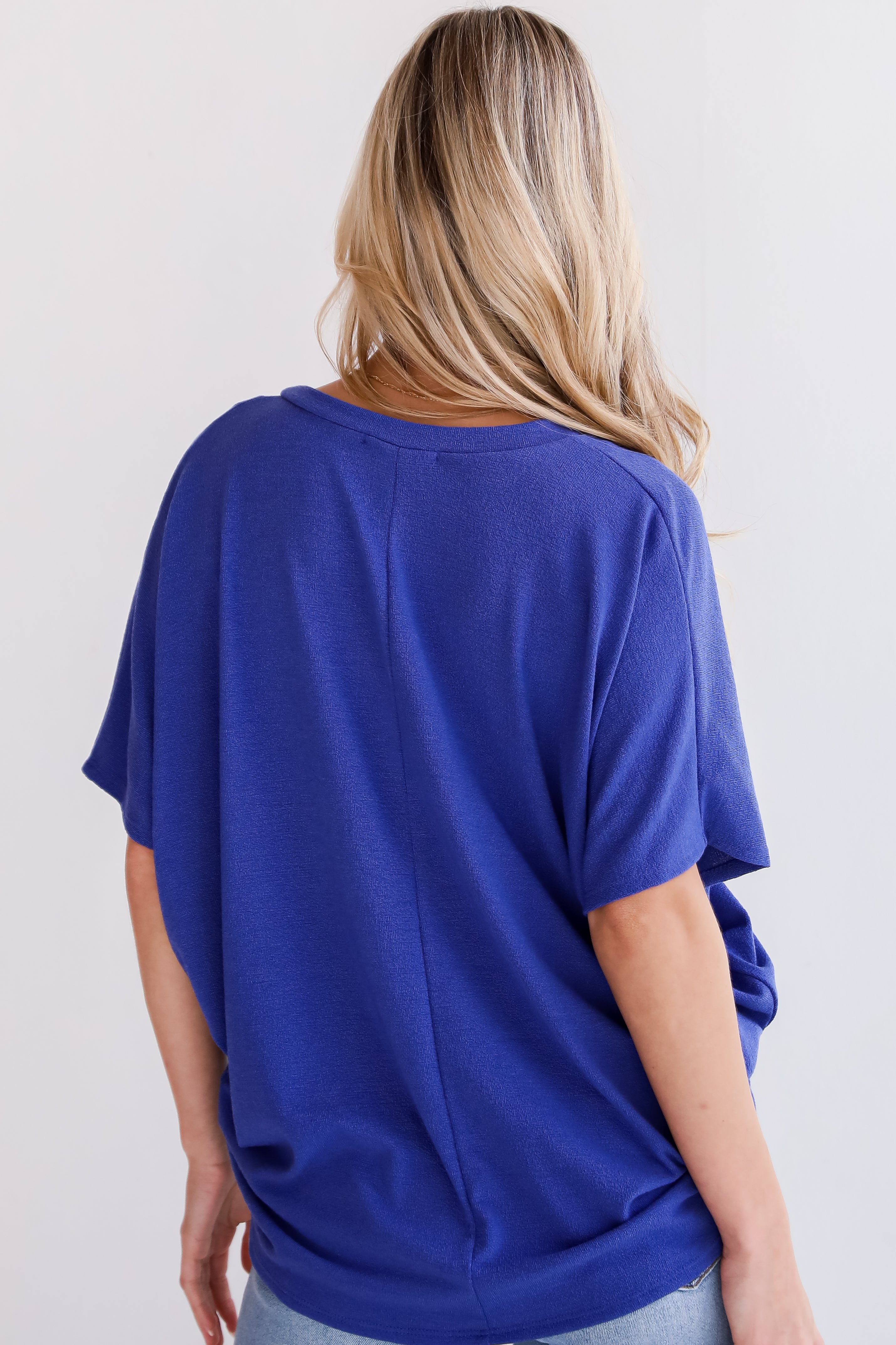 blue Lightweight Knit Top for women