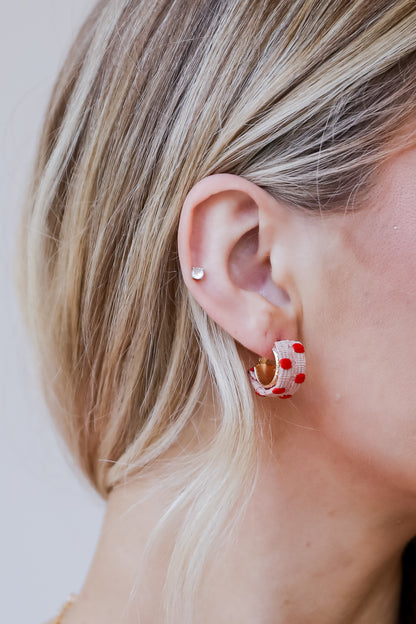 cute orange Polka Dot Mini Hoop Earrings