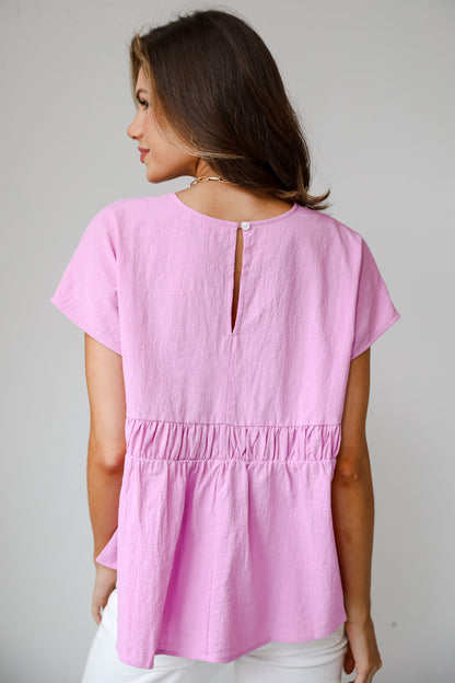 Thoughtful Charm Orchid Babydoll Blouse