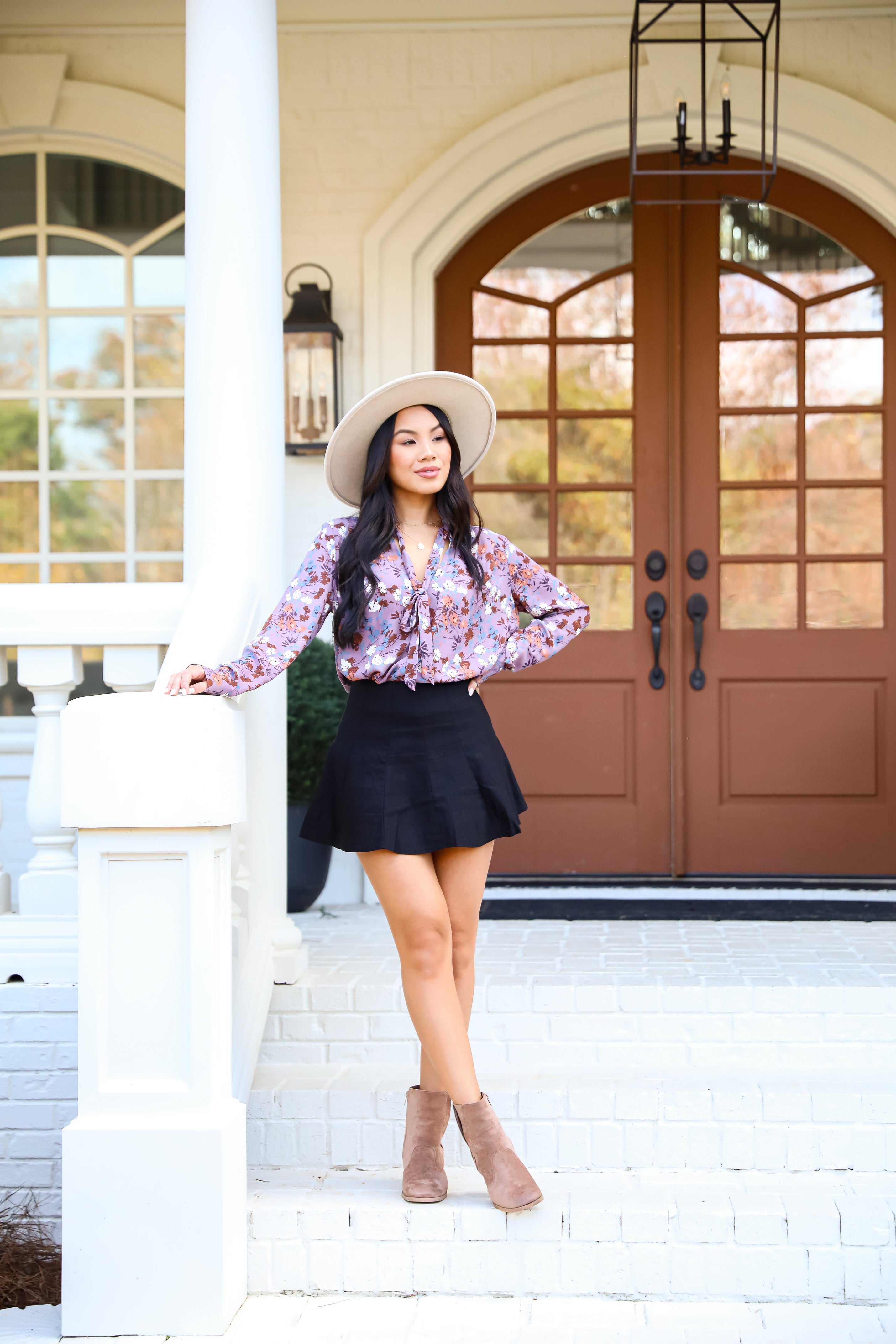 Certainly Flawless Purple Floral Blouse