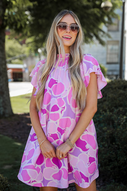 Majorly Adored Lavender Ruffle Mini Dress