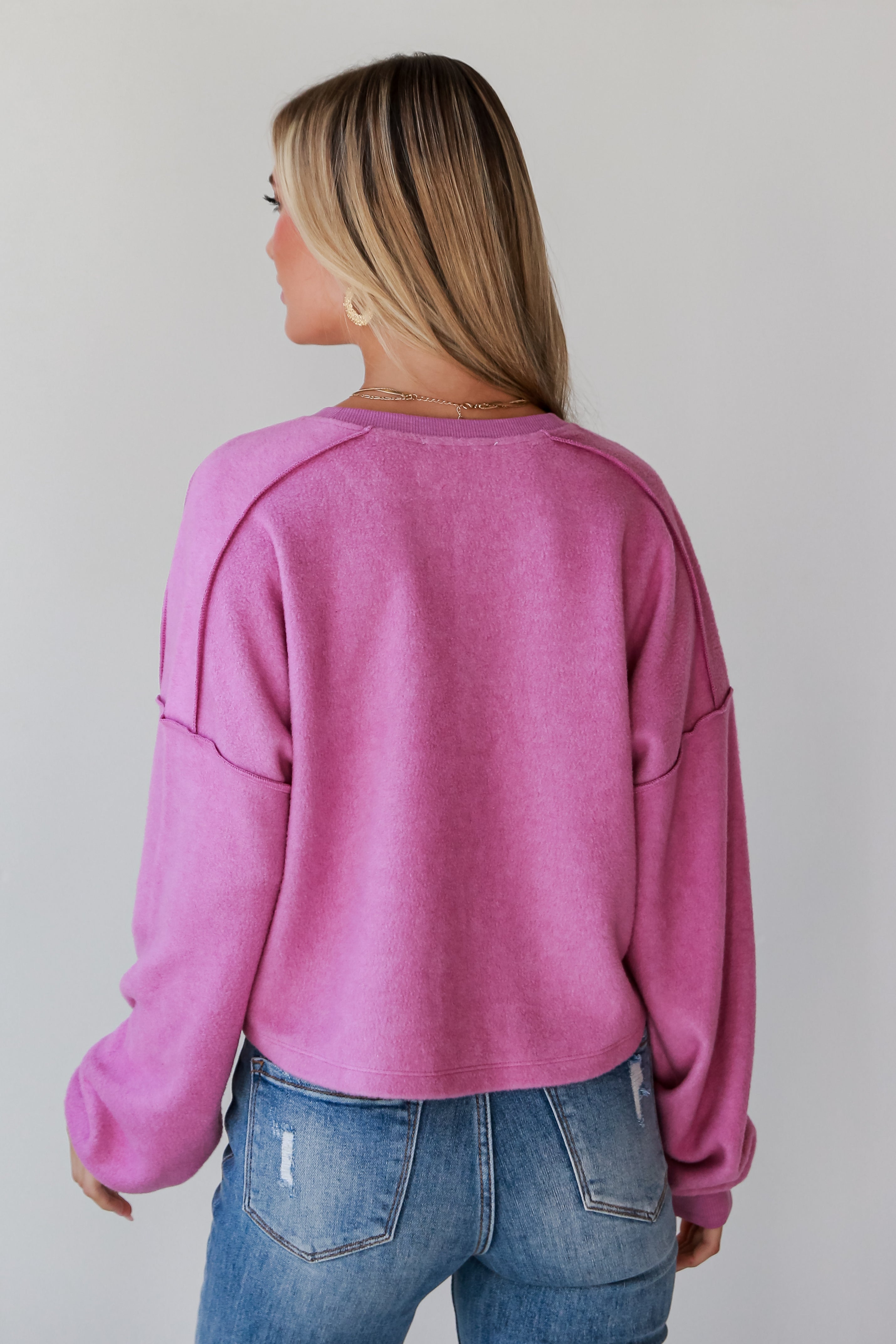 Orchid Fleece Henley Top for women