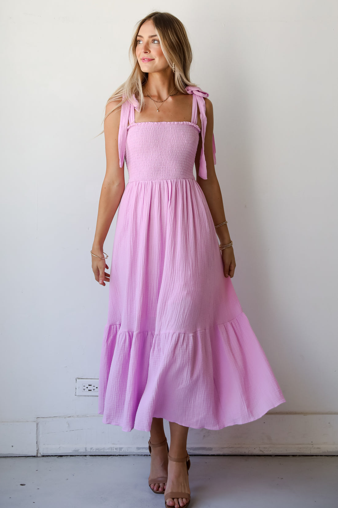 Admirable Charmer Lavender Linen Maxi Dress