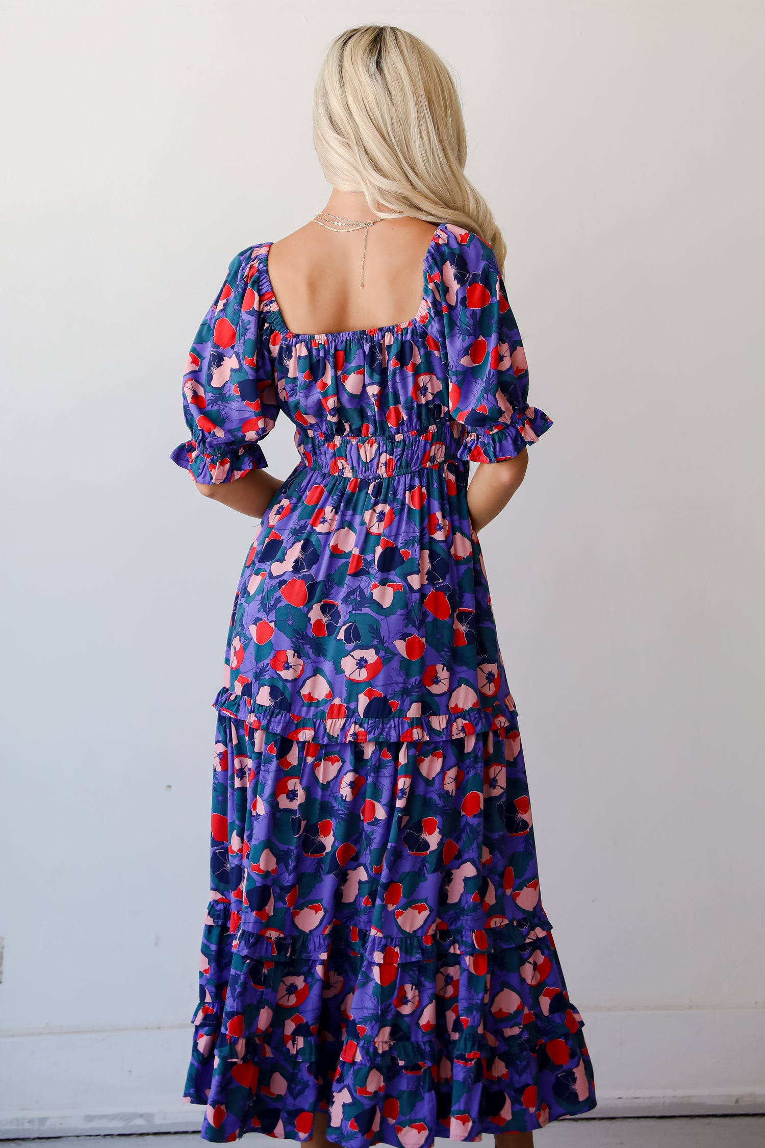 Wonderfully Sweet Purple Floral Maxi Dress