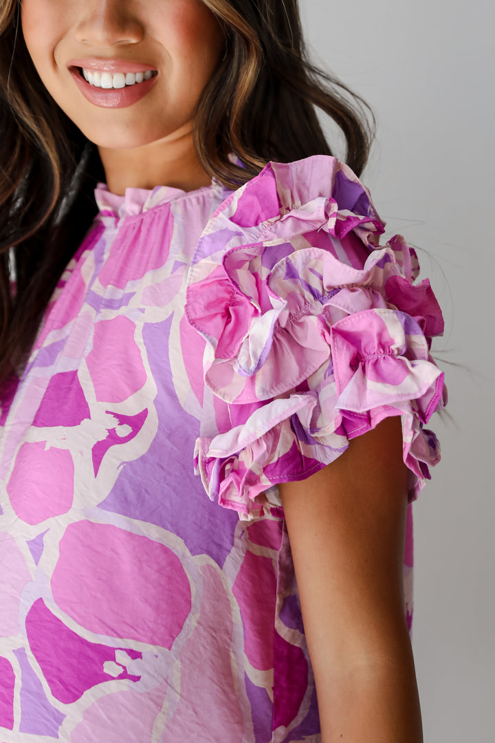 Majorly Adored Lavender Ruffle Blouse